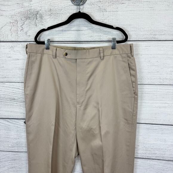 Jos A Bank Men's Khaki Traveler's Collection Twill Cotton Dress Pants Size 38x30 - Picture 2 of 10